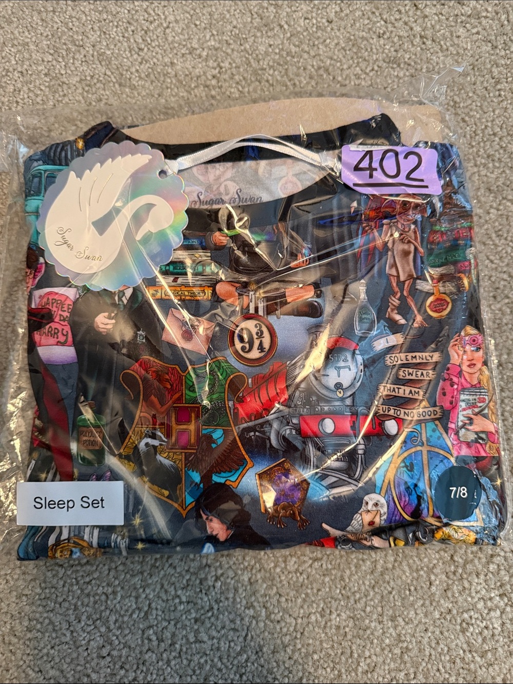 Sugar Swan Kids Bamboo Hogwarts-Themed Pajama Set